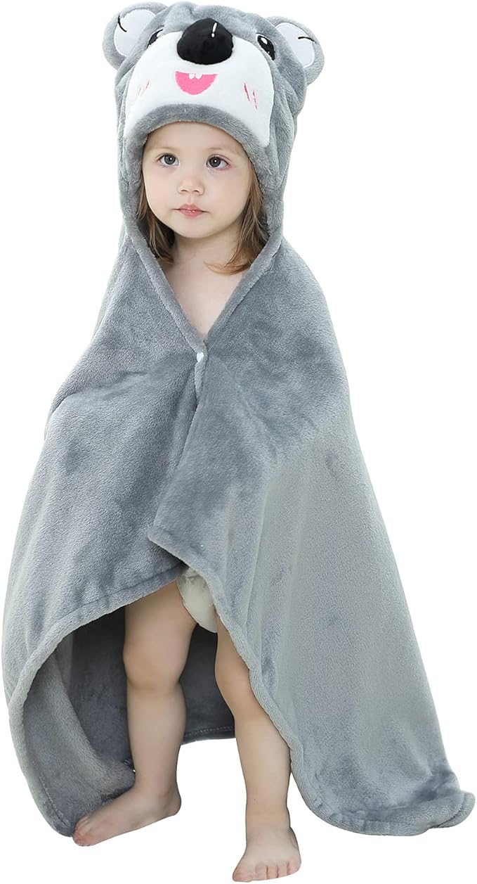 Wearable Blanket Hoodie for Kids Toddlers Hooded Towels Soft Cozy Wearable Throw Blanket Hoodie for Boys Girls