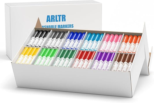 ARLTR Washable Markers Bulk, Bulk Pack, Broad Line Markers with Conical Tips- Perfect for Kids' Classrooms & Teachers (480 Count (12 Colors)