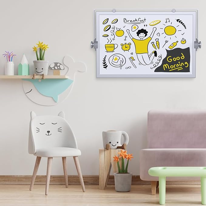 Laokiiy Small Dry Erase White Board, Magnetic Desktop Whiteboard with Stand, Dry Eease Board Mini Easel Double Sided on Table Top with Holder for Kids Drawing, Teacher Instruction