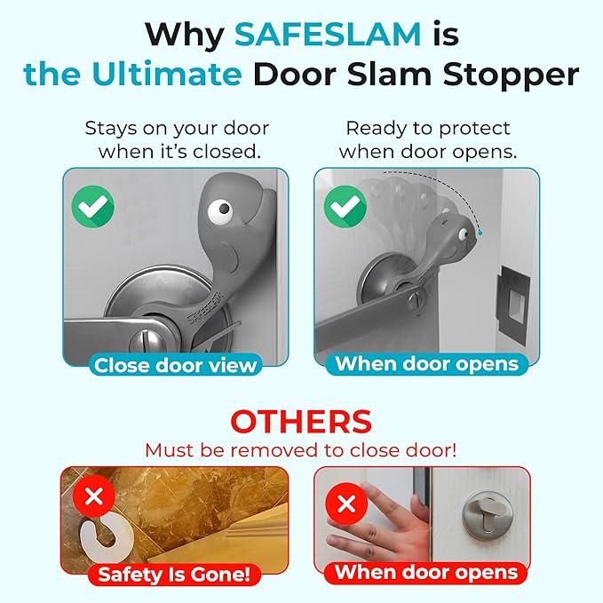 Baby Proofing Door Stopper, Door Pinch Guards Protect Child Fingers & PET Tails. Baby Safety Finger Protectors Prevent Pinch Injuries – Kids and Adults Love Whale Pinch Guard (Grey Pack of 2)