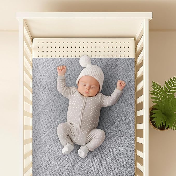 ORGANIC TEXTILES Organic Baby Mattress Topper with Heather Grey Removable Cover - GOLS/GOTS Certified, Breathable - 3" Mini Sleeper (31"x18")