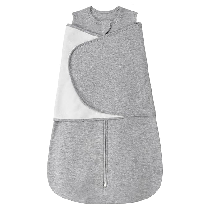 ZIGJOY Sleep Sack Swaddle 1.0 TOG Baby Wearable Blanket 100% Cotton Baby Swaddle Blanket for Newborns 6-12 Months for Boy Girl, Grey