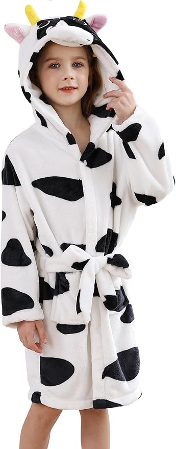 DELEY Girl's Robe Baby Boys Hoodie Robes Toddler Bathrobes for Kids Pajamas Sleepwear