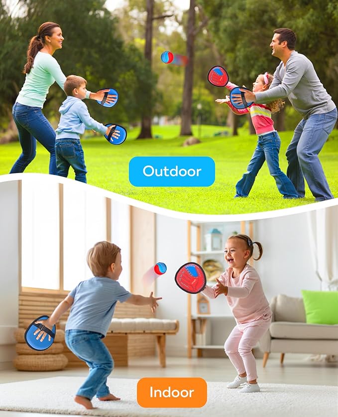 JoyCat Toss and Catch Ball Game Set,Kids Toddler Baseball Glove,Beach Yard Outdoor Games,Sports&Outdoor Play Kids Toys for Family,Birthday for Ages 3 4 5 6 7 8-12 Year Old Boys Girl