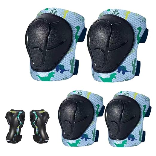 Gradient Color Kids Protective Gear Set Knee Pads for Kid 2-14 Years,W/ Adjustable Strap Kids/Youth Knee Pads Elbow Pads Wrist Guards Set for Inline Roller Skates,Cycling,BMX Bike,Skateboard,Scooter