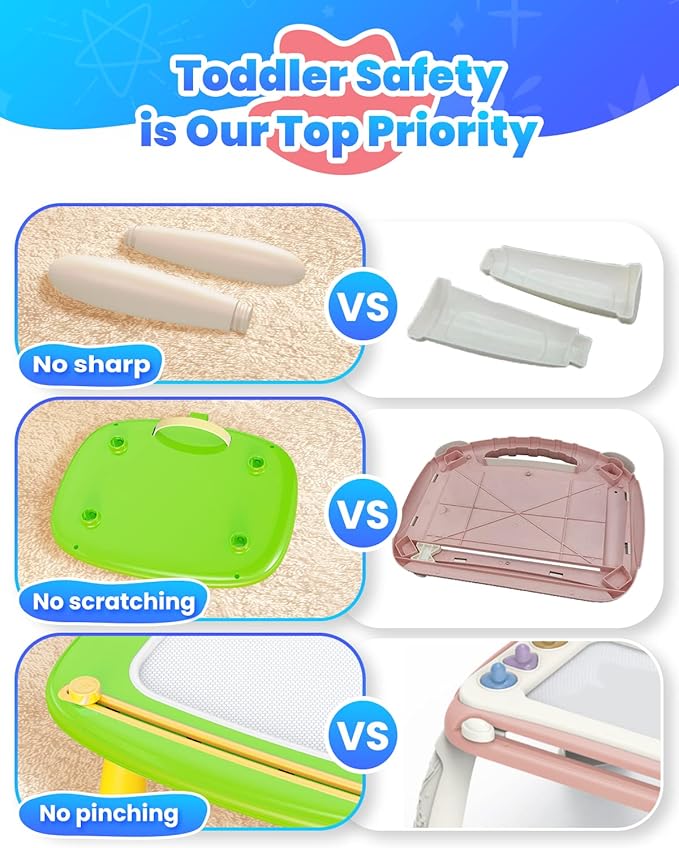 Seimome Toddlers Toys Ages 1-3, Magnetic Drawing Board, Doodle Board Pad Learning and Educational Toys for 18 Months Baby 1-3 Yr Kids Birthday Gifts - Green