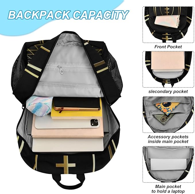 Jucciaco American Football Gold Backpack with Lunch Bag, School Travel Backpack for Teens Boys Girls Backpacks Set