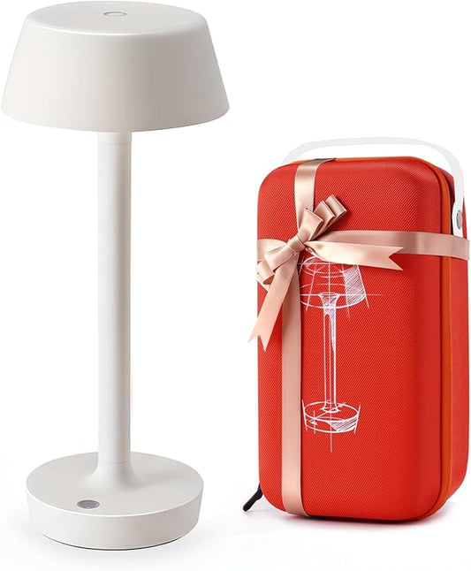 Light Worthy Cordless Rechargeable Table Lamp with Power Charger,Portable Touch LED Desk Lamp,5000mAh Battery Operated,2700K-5700K Tunable Dimmable for Bedroom,Outdoor Camping Bedside,White