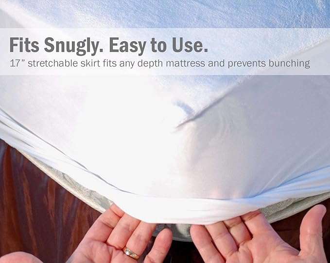 Waterproof Mattress Protector (Queen), Premium with Four Layer Protection, Super Soft, Comfortable and Breathable, Fitted, Machine Washable and Vinyl Free; 60 x 80 inches