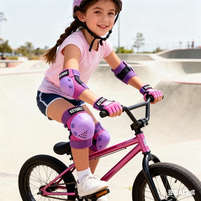 Kids/Youth Knee Pads Elbow Pads Wrist Guards Protective Gear Set for 3-15 Years, Child Roller Skates, Cycling, BMX Bike, Skateboard, Inline Skating, Scooter Riding and Outdoor Sports
