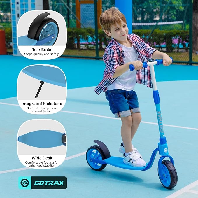 Gotrax KS8 Kick Scooter for Kids 5+, Large 8" Wheels and Height Adjustable Handlebar, Sturdy Wide Deck & Rear Brake, Detachable for Easy Storage, 2 Wheels Scooter for Kids, Teens, Gift for Boy & Girl