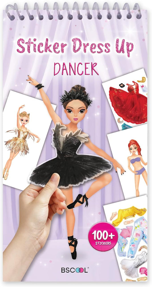 BSCOOL Sticker Dress-Up Dancers. Sticker Activity Book for Kids. Learn Girls Fashion Design, Dancer Poses with Sticker, and Guide for Kids 5 and up. Girls Fashion Paper Dolls Dress up Games