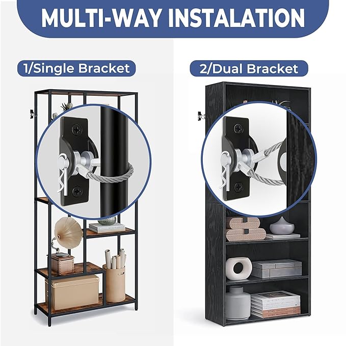 Furniture Anchors for Baby Proofing, Anti Tip Leaning Mirror Wall Anchors 4Packs 800lbs Furniture Straps Mirror Anchor Kit for Large Floor Mirror Dresser Bookshelf Cabinet Earthquake Proof Safety