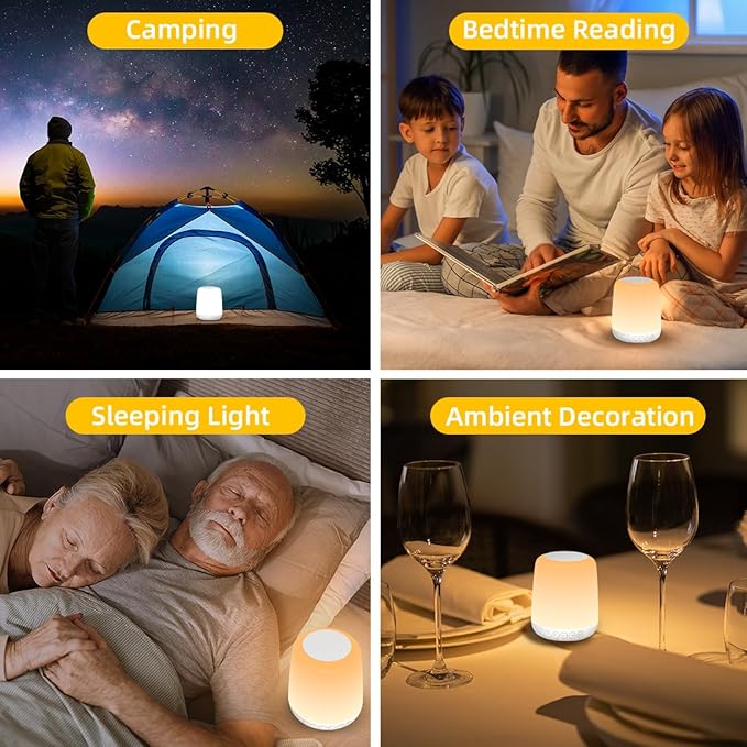 iMosleep Night Light LED Touch Night Dimmable with 20 Levels of Brightness 4 Timer Rechargeable Battery for Bedroom Baby Nursery Living Room Home for Kids and Adult Breastfeeding Sleep Aid White