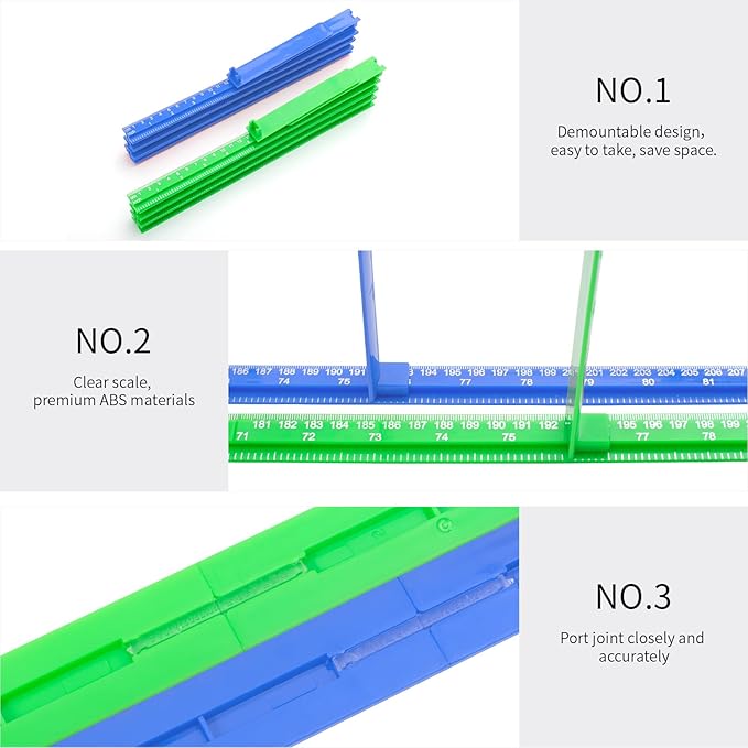 EASYXQ Height Measurement for Wall, Children Height Ruler, 3D Removable Growth Chart, Splicing Sliding Measuring Ruler for Kids and Nursery 79 inch (Green)