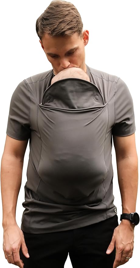 Lalabu The Dad Shirt | Hands-Free Baby Carrier for Dad with Kangaroo Pouch | Engineered for Bonding, Safety, & Comfort for Newborns Up to 15 Lbs. | CPSC Compliant