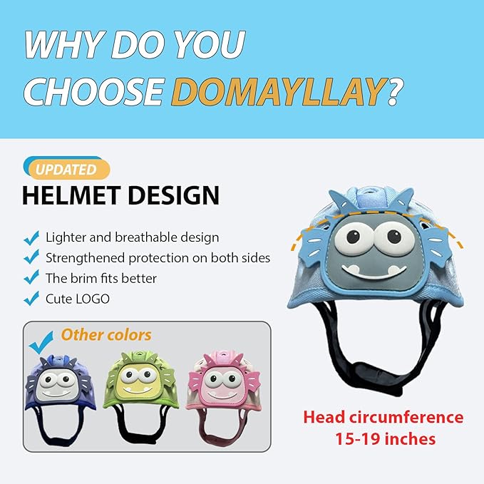 Baby Helmet for Crawing Walking,Soft Infant Safety Helmet,Baby Helmet 1-2 Years for Anti-Fall Head Protector,Adjustable, Breathable