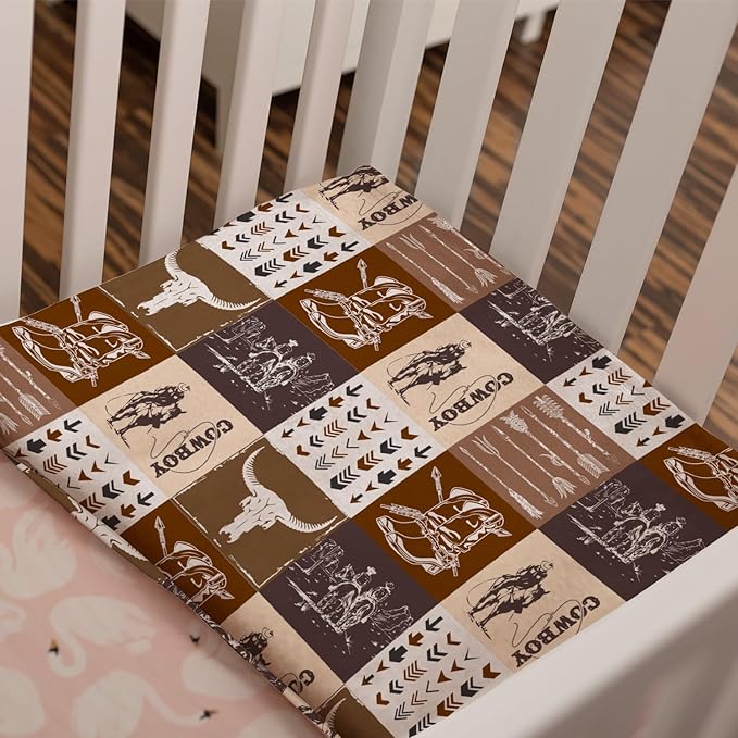Western Blanket, Western Decor for Nursery Room, Baby Blankets for Boys Girls, Cowboy Baby Blankets, Western Baby Stuff, Soft Warm Lightweight Nursery Bed Blanket for Newborn Toddlers (01, 50x60 in)