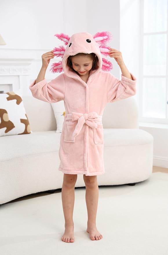 CuteOn Bathrobe for Women Soft Fleece Hooded Plush Loungewear