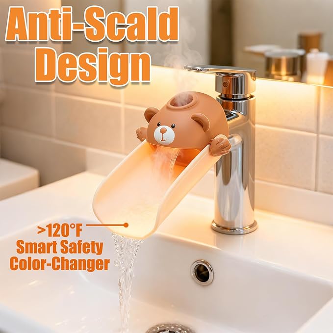 Skyroku Toddler Faucet Extender & Blue Bathtub Spout Cover, Sink Extender with Temperature Sensor for Bathroom Sinks, Kitchen, Bathtubs, Bundle and Save!