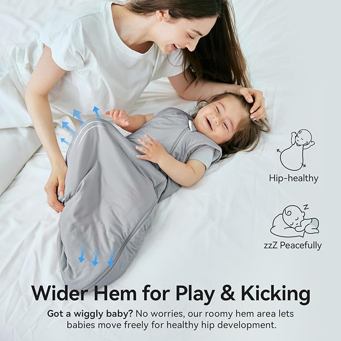 Rayon Made from Bamboo Sleep Sack 0-6 Months 2.5 Tog Winter Supersoft Infant Newborn Sleep Sack 0-3M Thick Warm Baby Sleeping Bag 3-6 Months 2-Way Zipper Baby Wearable Blanket