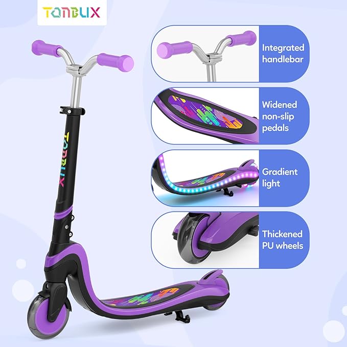 Scooter for Kids with Light-Up Wheels & Deck, Adjustable Heights 2 Wheel Kick Scooters for Kids 5-7, Toddler Scooters with 4 Lighting Mode Deck