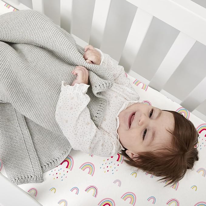 Little Grape Land Crib Sheets Baby Toddler Sheets 2 Pack Fitted for Boys Girls, Standard Size 28x52‘’ Crib Mattress, Super Soft Breathable Washable Microfiber (Whale/Little Bear)