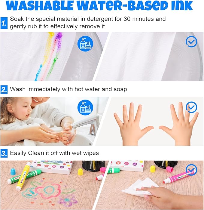 FUMILE 16PCS Dot Markers for Toddlers 1-3,2 Pack 8 Colors Bingo Daubers for kids,Non-Toxic and Washable Bingo Dot Markers for Art and Craft.Dot Paints for kids Drawing Coloring Supplies
