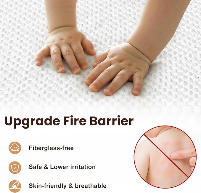 Crib Mattress, 52 x 27 Dual-Sided Memory Foam Baby and Toddler Mattress, Triple Layer Toddler Bed Mattress with Waterproof, Breathable, Removable Machine Washable Cover, Baby Mattresses for Crib