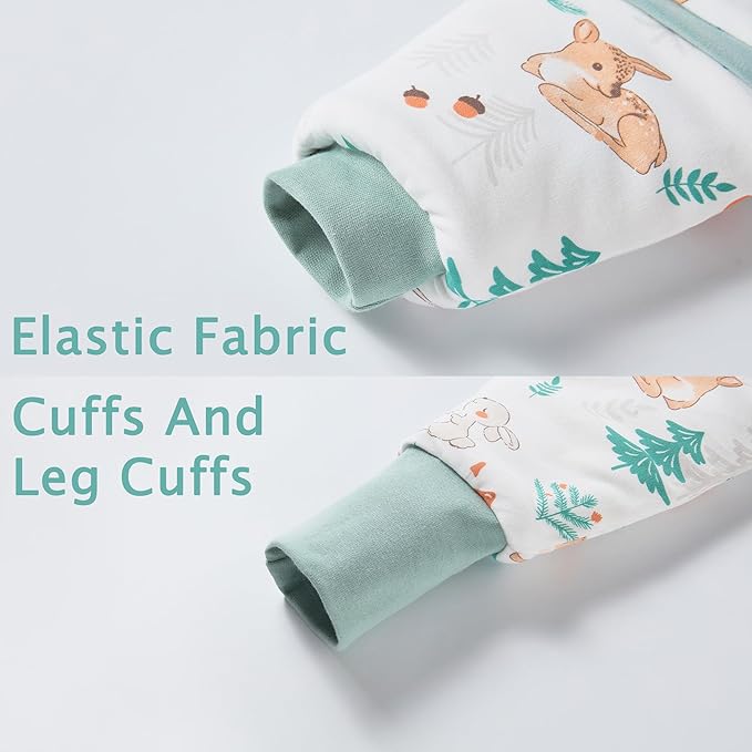 2.5 Tog Winter Sleep Sack with Feet for Baby/Toddler, Sleeping Bag with Legs & Detachable Sleeves