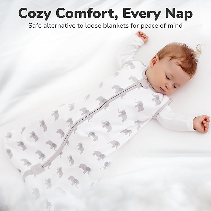 Mama Cheetah Baby Sleep Sack 2.5 TOG, Organic Cotton Baby Wearable Blanket with Two-Way Zipper, Swaddle Transition Baby Sleeping Bag for Newborn Infant Toddler Boy Girl, 0-6 Months