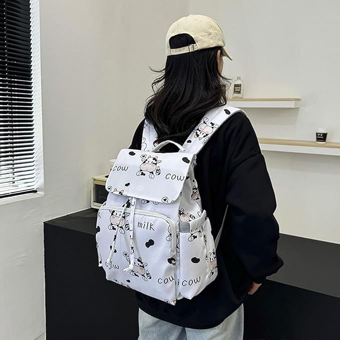 Multi Compartment Diaper Bag with Stylish Print Design Waterproof Oxford Fabric Backpack for Moms Travel Outdoor