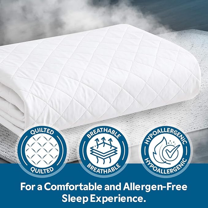 Guardmax Waterproof Quilted Fitted Mattress Pad | Hypoallergenic Cover | Breathable, Noiseless Barrier | Crib (28 x 52 x 7)