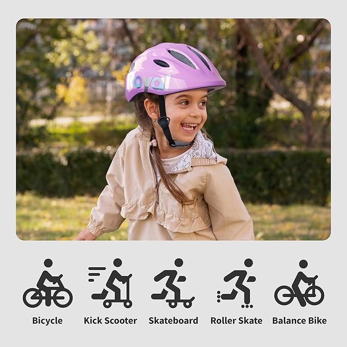 RoyalBaby Kids Helmet 0.47 lb Ultra-Lightweight & Adjustable for Ages 5-13 Years, Ideal for Cycling, Scooter, Balance Bike & More Sports, 4 Vibrant Colors Available