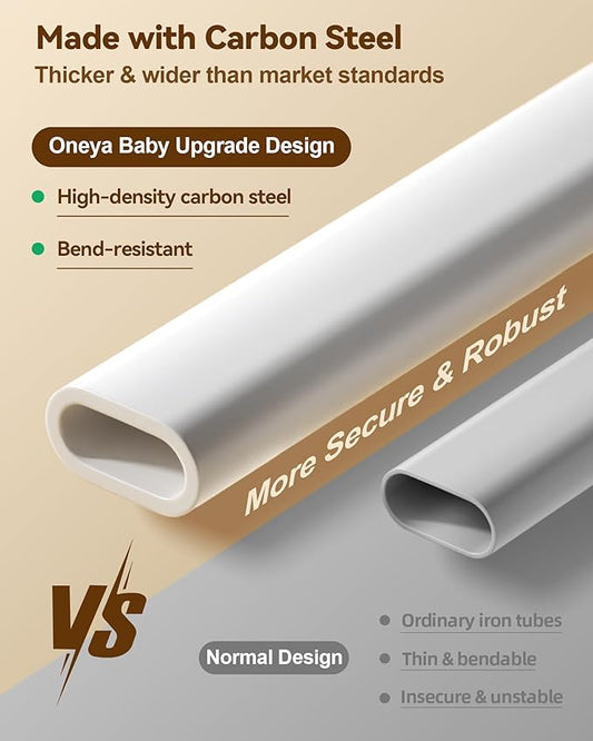 Baby Bed Rail Guard for Toddlers, Reinforced 54in Toddler Bed Rails for Full Bed with Height Adjustable, Extral Tall Child Safety Side Railing Guards/Bedrail for Kids, White/Grey, 1 Side 54" Lx28 H