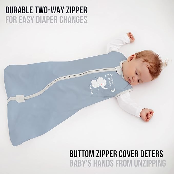 Mama Cheetah Baby Sleep Sack 0.5 TOG, Organic Cotton Baby Wearable Blanket with Two-Way Zipper, Swaddle Transition Baby Sleeping Bag for Newborn Infant Toddler Boy Girl, 24-48 Months