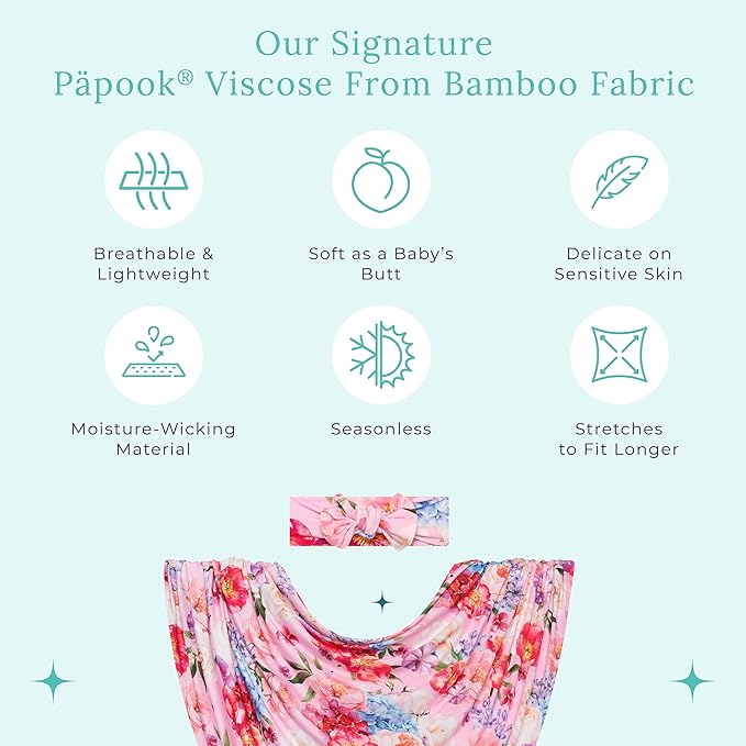 Posh Peanut Swaddle Blanket + Headband Set - Soft Newborn Swaddle Doubles As a Stroller, Receiving Blanket, and Nursing Cover - Matching Baby Swaddles & Headbands for Everyday