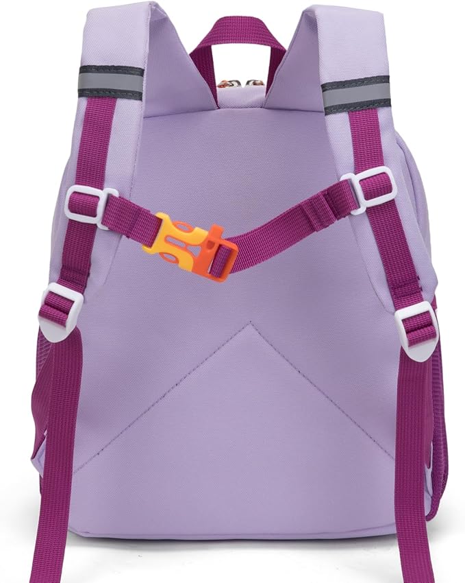 HawLander Little Kids Backpack for Boys or Girls, Toddler School Bag Fits 3 to 6 years old, Light Purple, 12 Inch
