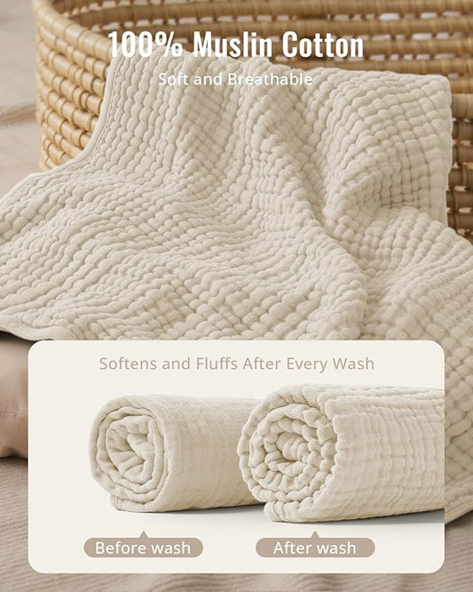 Blissful Diary Muslin Baby Hooded Towel 1 Pack, Soft & Absorbent Bath Towel for Infant, Toddler, Unisex, Baby Gift, Newborn Essentials, Dapper Duck
