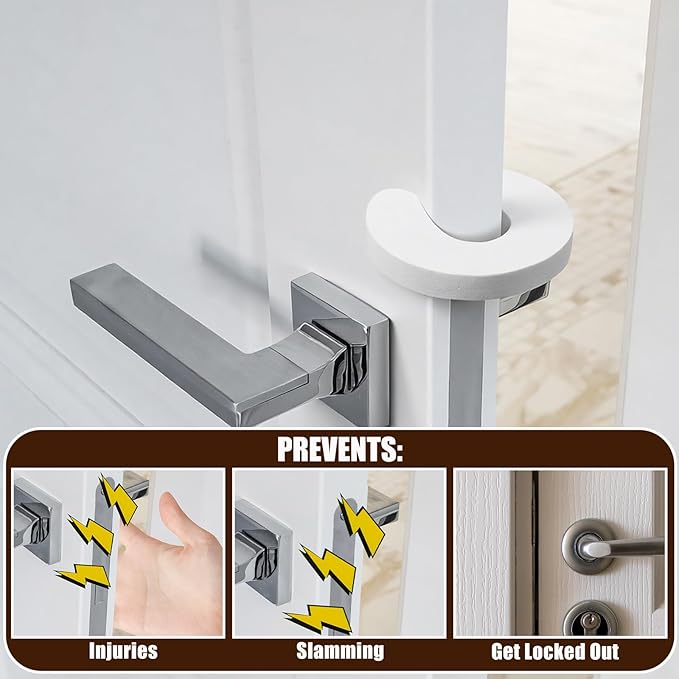 9PCS Door Finger Pinch Guard, Soft Foam Door Slam Stopper, Cat, Baby Door Pinch Guard, Anti Door Slam, Prevent Finger Pinch Injury, Infant Cat Inside The Door（White）