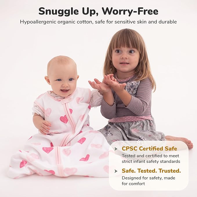 Mama Cheetah Baby Sleep Sack 2.5 TOG, Organic Cotton Baby Wearable Blanket with Two-Way Zipper, Swaddle Transition Baby Sleeping Bag for Newborn Infant Toddler Boy Girl, 18-24 Months
