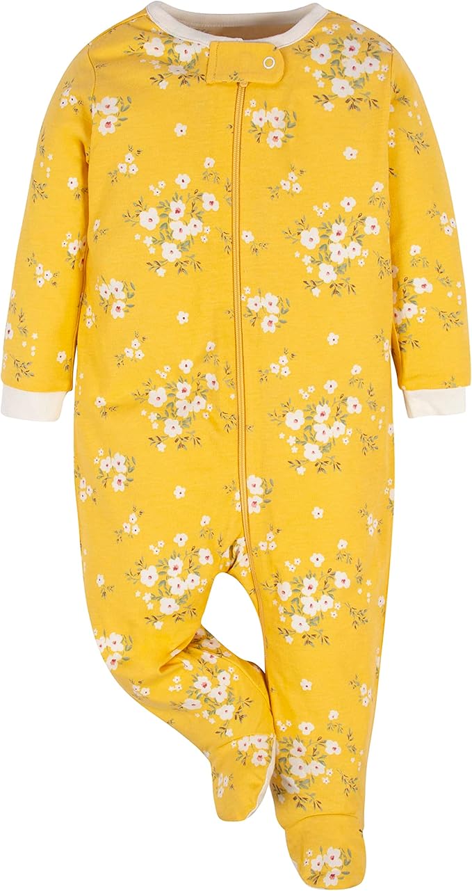 Gerber baby-girls 4 Pack Sleep N' Play Footie
