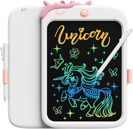 bravokids 10inch LCD Writing Tablet for Kids, Colorful Toddlers Toys Drawing Board, Educational GirlsToys, Unicorn Doodle Board Toys for 2 3 4 5 6 7 8 Year Old, Boys Birthday Christmas Gifts