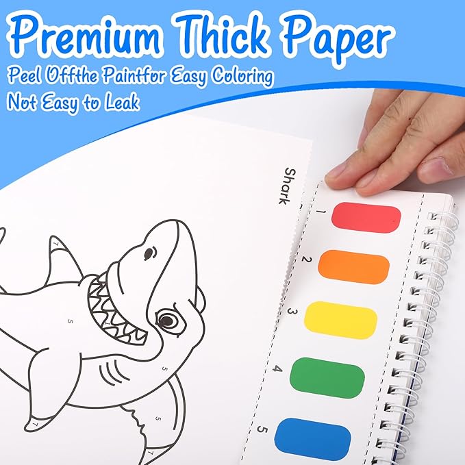 Paint with Water Coloring Books for Toddlers, Watercolor Painting Book and Drawing Art Paper for Kids Ages 3 4 5 6 7 8 Years Old, Ocean Animals Art Craft for Drawing with Brush