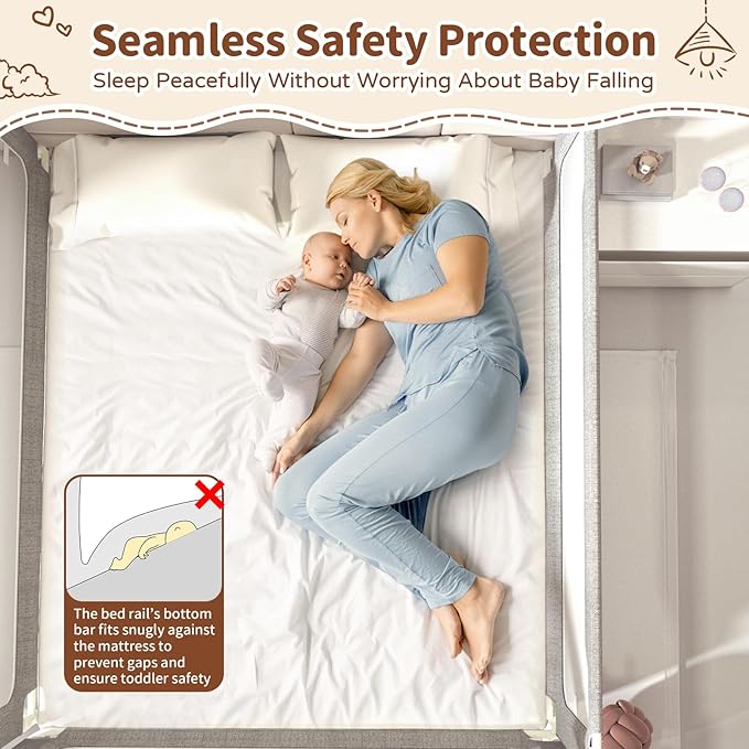 Bed Rail for Toddlers,1-Piece Height Adjustable Bed Guard Rail for Toddlers, Kids Safety Guard Rails for Twin Full Queen King Size (Gray, 1 Piece Side:39")