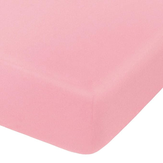 NTBAY 100% Brushed Microfiber Fitted Crib Sheet, Super Soft and Cozy 28x52 Crib Sheet for Standard Crib and Toddler Mattresses, Boys, Girls, Unisex, Pink, 28x52 Inches