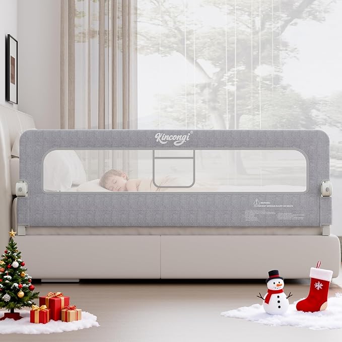 Bed Rail for Toddlers, 71 Inch Wider U-Shape Base Toddler Bed Rails, Swing Down Breathable Baby Bed Rail Guard for King, Queen, Full, Twin Bed Guard Rail for Toddlers