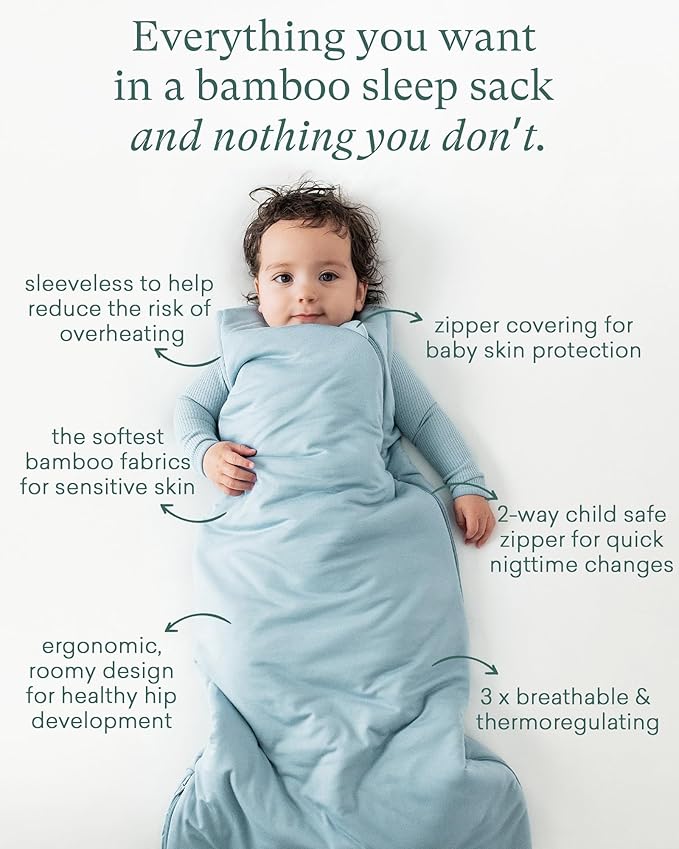 PurComfy Quilted Supersoft Sleep Sack, 2.5 TOG Premium Bamboo Viscose Warm Baby Sleeping Bag, Thick Babies Wearable Blanket