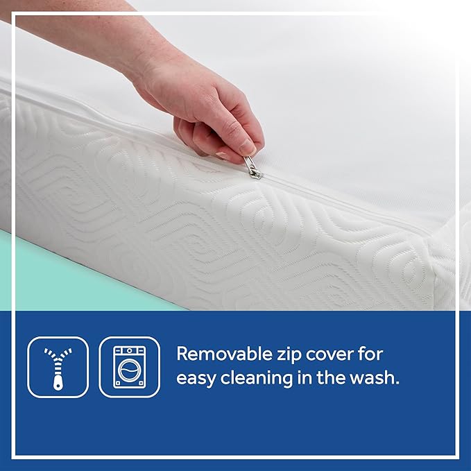 Sealy Baby Refresh Breathable 2 Stage Waterproof Crib Mattress Plus Toddler Bed Fit, Removable Knit Cover, GREENGUARD Gold Certified, Safety & Quality Tested, Made in USA, 52X28 -White