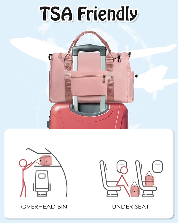Elilier Birthday Gifts Teen Girl Gift, Initial Travel Duffle Bag, Monogram Overnight Bag Girlfriend Birthday, mothers day gifts for mom, for Women, Sister, Teen Girls, Birthday Gifts